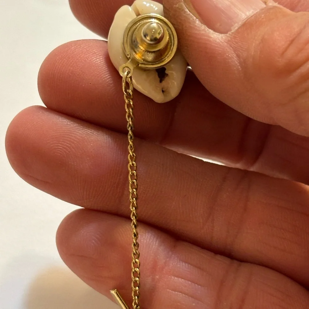 Vintage Cowrie Shell Cuff Links